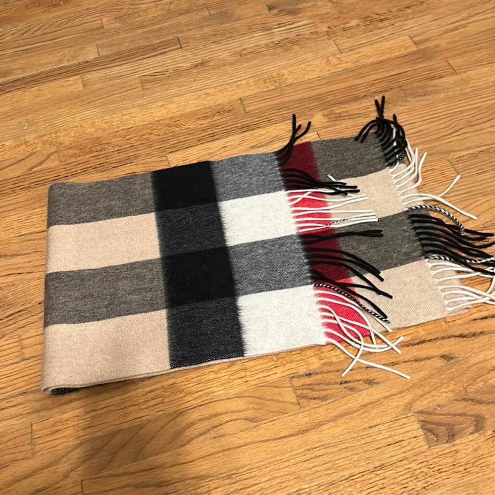 100% cashmere plaid printed scarf
